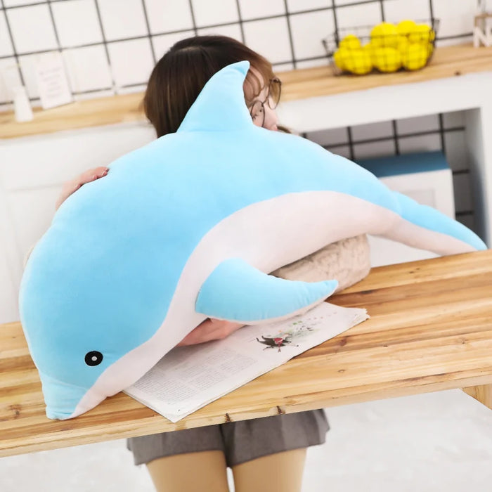 Almohada de felpa con delfines Kawaii, juguete de peluche suave para niños, regalo perfecto y almohada para dormir de 30/50CM