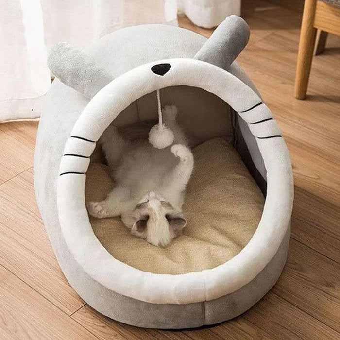 Cat and Dog Tent Bed - Self-Heating Cat House, Comfortable and Washable Folding Pet Bed