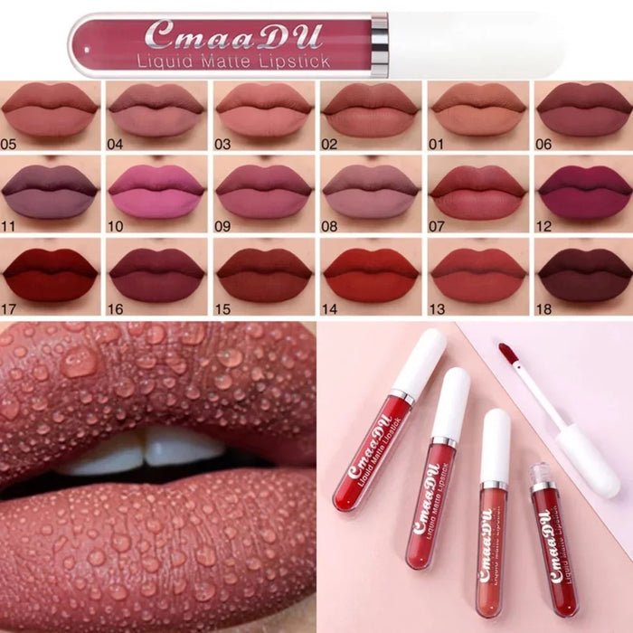 Sexy langanhaltender samtmatter Lipgloss, flüssiger Lippenstift, Make-up für Frauen, Schönheit, rot, nicht klebend, kupferfarben, wasserfester Lipgloss