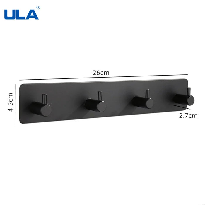 ULA Gancho de pared de acero inoxidable con adhesivo 3M - Accesorios para toallas, ropa, percheros, baño y ducha