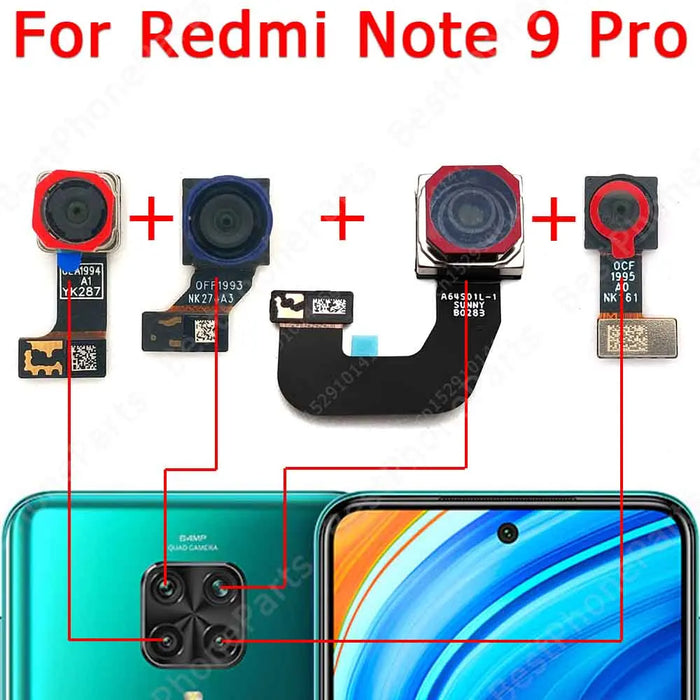 Rear Camera For Xiaomi Redmi Note 9 Pro 9S 9Pro Note9 Main Ultra Wide Angle Deep Macro Module Spare Parts