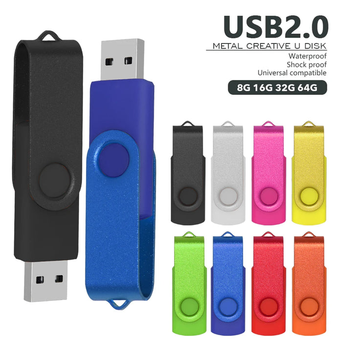 Clé USB en métal 128 Go, 64 Go, 32 Go - Clé USB rapide avec une capacité de stockage de 16 Go, 8 Go, 4 Go