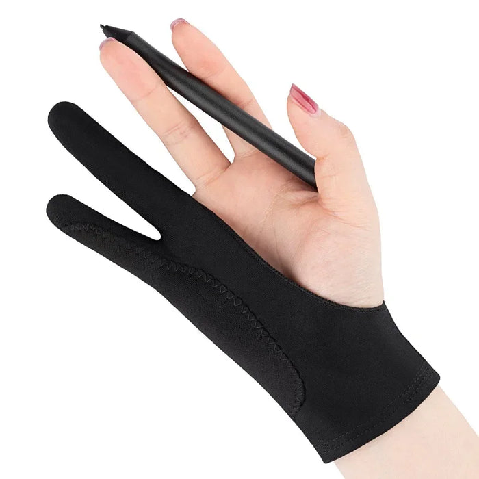 Guantes para dibujar con dos dedos S/M/L, anticontaminación táctil para tableta, Tafel Digital, pantalla táctil, pintura al óleo, suministros de arte de oficina