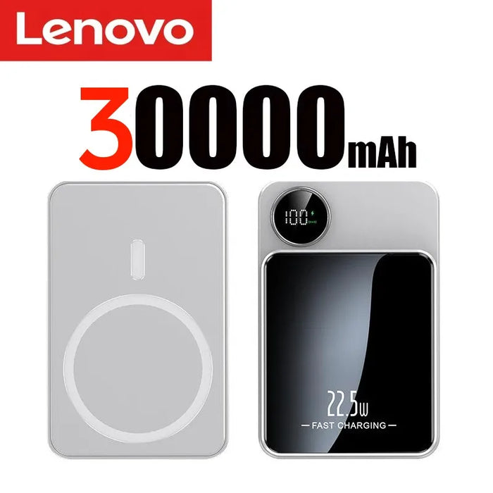 Lenovo 20000 mAh kabellose magnetische Powerbank, ultradünn, PD 22,5 W, schnell aufladbarer mobiler Akku für MagSafe für iPhone 16 und Samsung