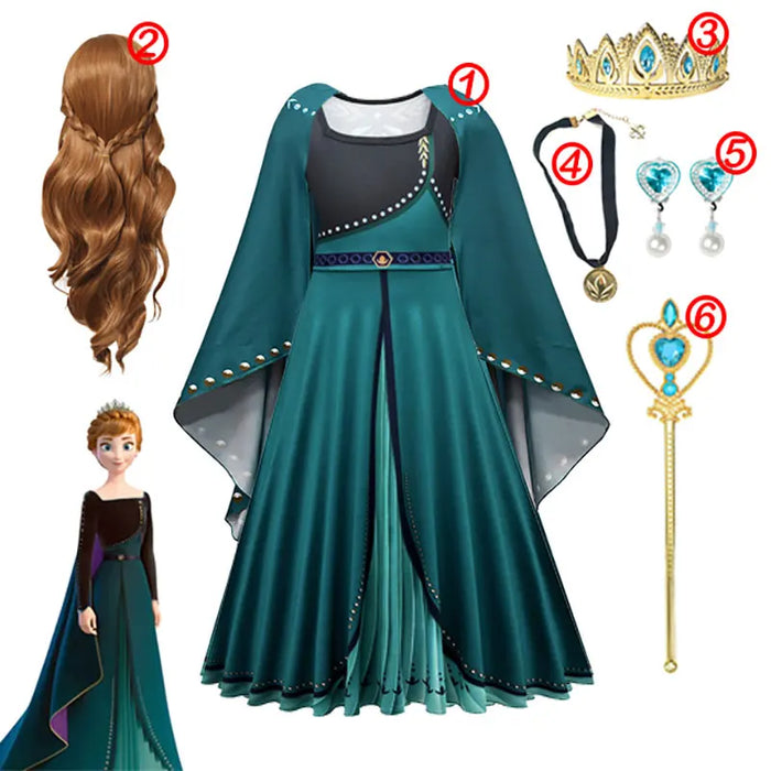 Costume de princesse Disney la reine des neiges pour filles, robe de bal en maille blanche à paillettes, vêtements de carnaval, Cosplay reine des neiges Elsa Anna pour enfants