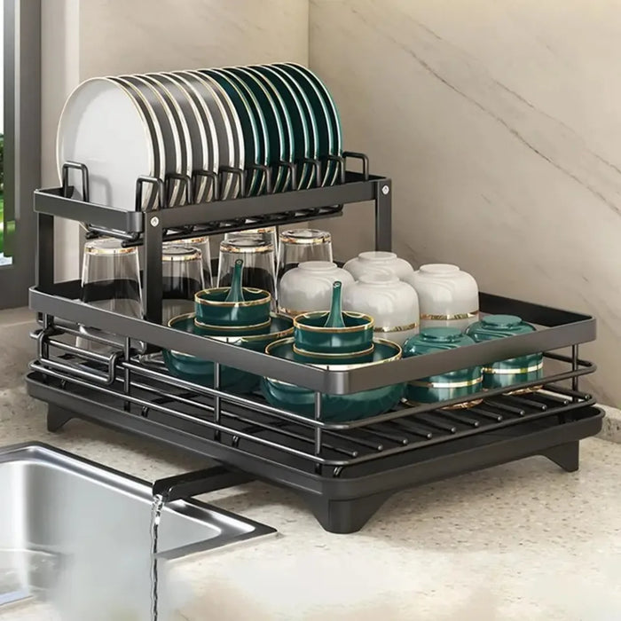 Égouttoir à vaisselle pour cuisine - Inox avec égouttoir et rangement pour couverts