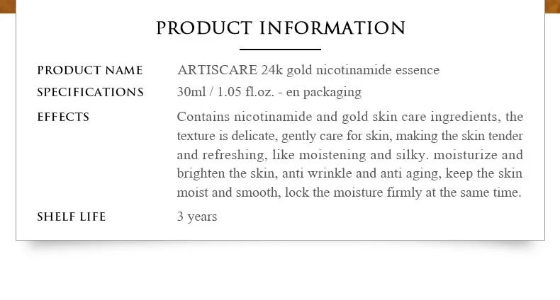 Ensemble de soins de la peau ARTISCARE 24K Gold : crème hydratante pour les yeux, essence pour le visage et rouleaux peptidiques pour les cernes et soins hydratants