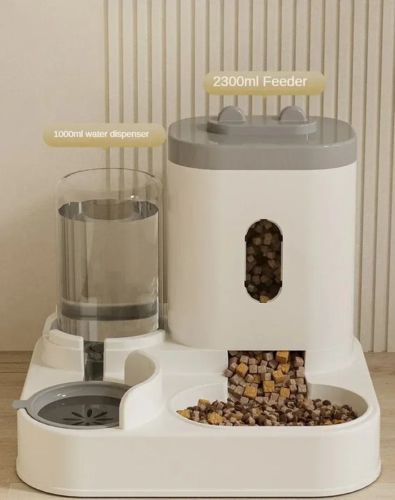 Mangeoire automatique pour chiens et chats avec fontaine à eau - Système d'alimentation grande capacité pour animaux