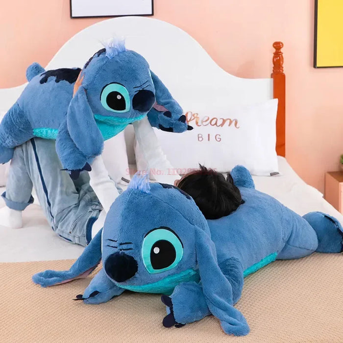 Disney 45/60/80cm Stitch Animal relleno Lilo & Stitch muñeca de hielo suave almohada suave soporte propenso azul oscuro/claro Linda Idea de regalo