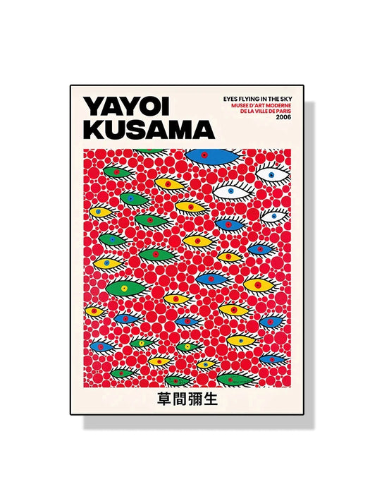 Yayoi Kusama Kunstausstellung, Kürbis-Blumen-Wandkunst-Poster, Druck, abstraktes Leinwandgemälde für moderne Heimdekoration