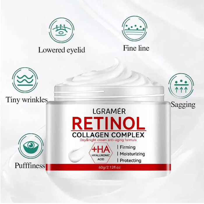 Anti-Aging Retinol Fastighetskräm med Kollagen för Minskning av Rynkor och Hudupplysning - 30ml Fuktighetskräm