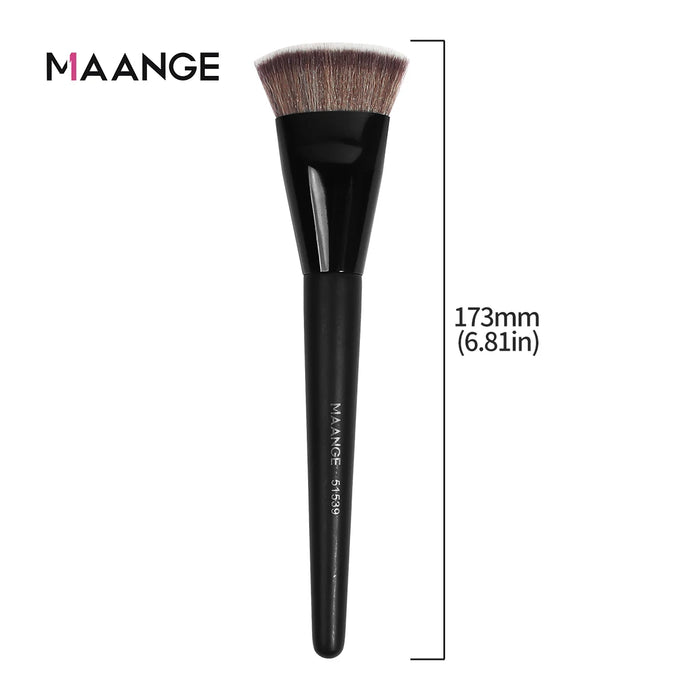 MAANGE Pinceau de fond de teint à tête plate à tube rond et simple avec boîte – Pinceau de maquillage pour poudre, fard à joues et anti-cernes, outil de maquillage respectueux de la peau