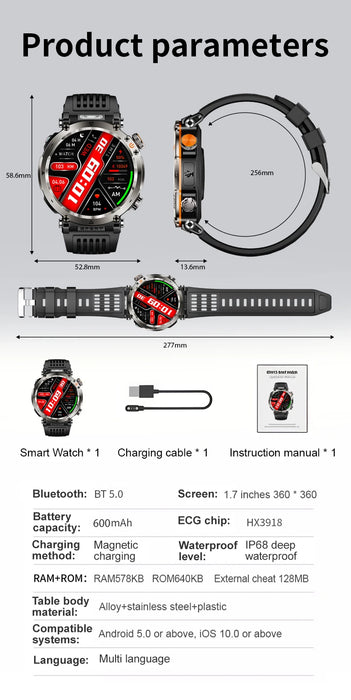 NAMOFOTO New Smartwatch 1.7'' Fashion Watch for Men and Women with Fitness Functions and LED Light