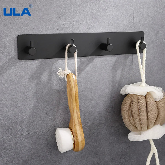 ULA Gancho de pared de acero inoxidable con adhesivo 3M - Accesorios para toallas, ropa, percheros, baño y ducha