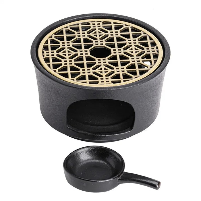 Horno de cerámica portátil para camping y exterior - Samovar con candelita para hacer té