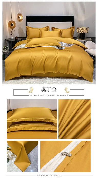 Parure de lit de luxe 100 % coton égyptien, housse de couette et taie d'oreiller, standard européen, linge de lit double, queen et king size, draps doux.