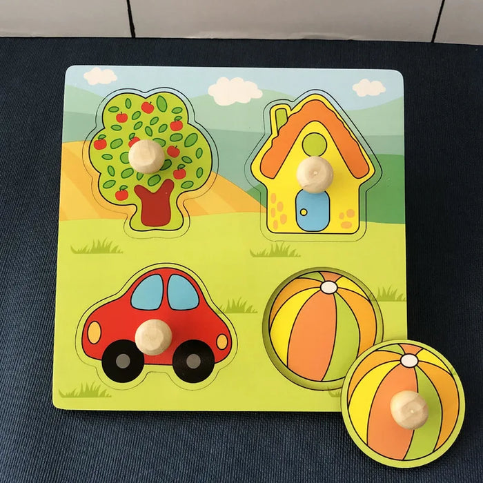 Puzzles en bois Montessori pour les tout-petits – Jouets animaux d'apprentissage pour 1 à 3 ans