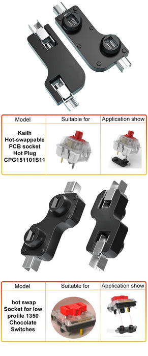 Conectores hembra PCB Kailh intercambiables en caliente CPG151101S11 - 110/90 piezas para interruptores Outemu y Cherry MX en teclados mecánicos