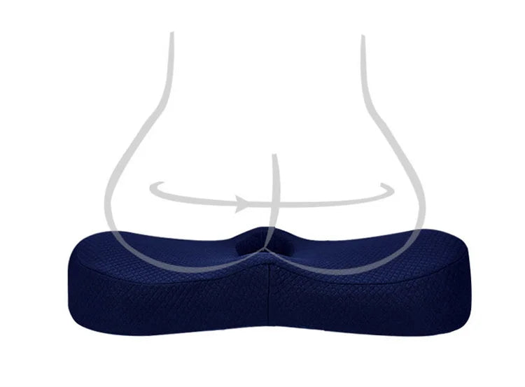 Coussin de siège ergonomique en mousse à mémoire de forme avec antidérapant pour chaises de bureau – Soulagement confortable de la douleur au coccyx avec housse en maille ventilée JAF017