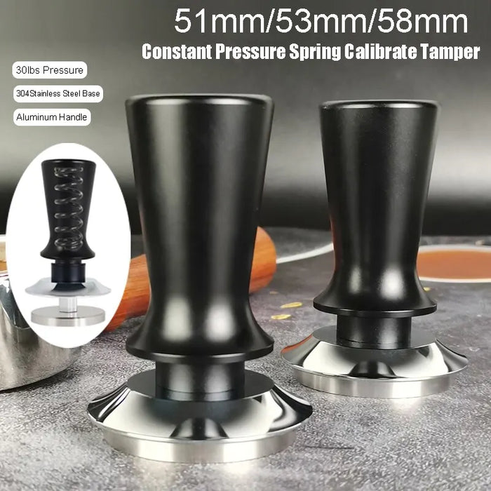 Tamper à expresso calibré en acier inoxydable - 51 mm, 53 mm et 58 mm pour une préparation parfaite du café