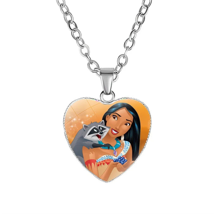 Disney Frost Moana trenzado Aladdin collar corazón encanto princesa accesorios niños regalos