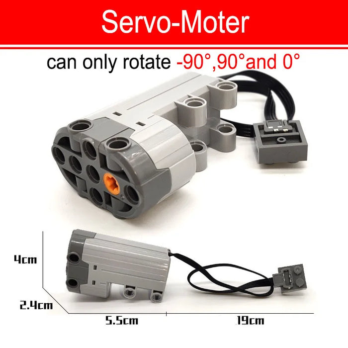 Versatile Servo Motor Part Set for Building Blocks - Compatible with LEGO