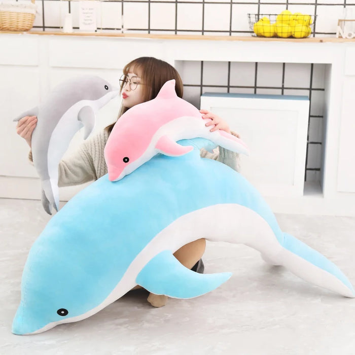 Almohada de felpa con delfines Kawaii, juguete de peluche suave para niños, regalo perfecto y almohada para dormir de 30/50CM