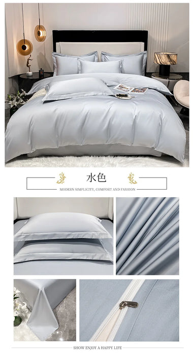 Parure de lit de luxe 100 % coton égyptien, housse de couette et taie d'oreiller, standard européen, linge de lit double, queen et king size, draps doux.