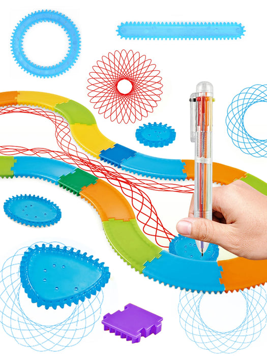 Ensemble de spirographe avec des formes amusantes – Ensemble de dessin classique pour enfants de 8 ans et plus avec pièces aléatoires