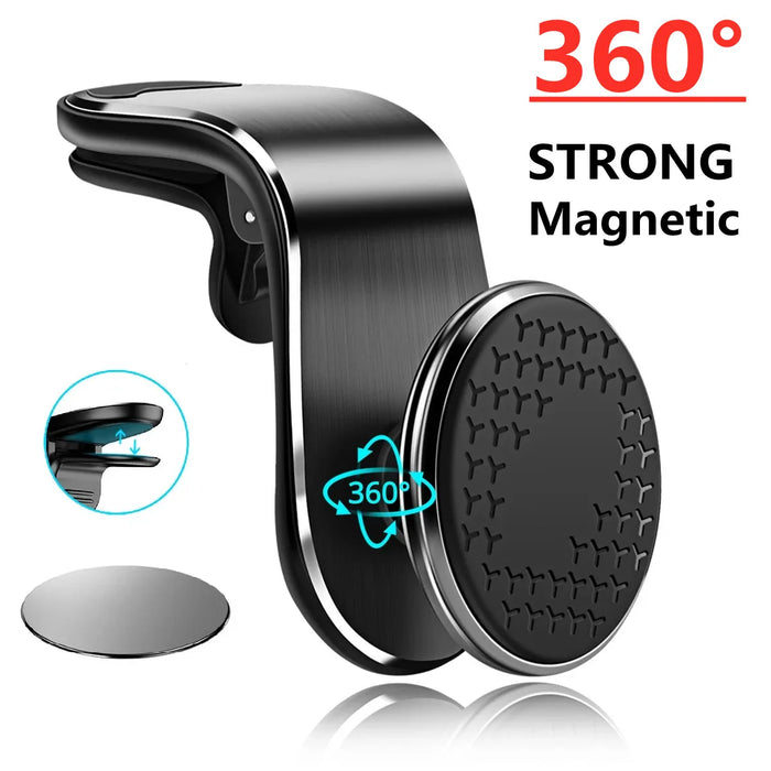 Magnetic Car Phone Holder for Air Vent - Universal Mobile Holder for iPhone, Samsung, Xiaomi