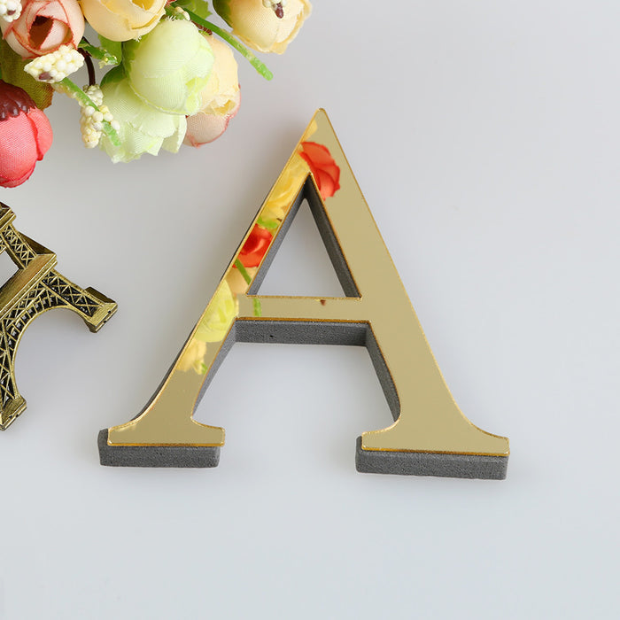 Autocollant mural 26 lettres miroir-autocollants acryliques 3D pour décoration créative de la maison, parfait pour les fêtes, mariages et noël, Style rétro