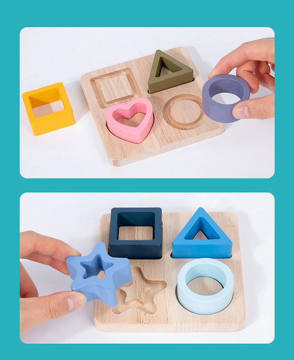 Puzzle enfant Montessori en silicone - Formes géométriques et jeux de puzzle pour l'éducation et l'apprentissage, Silicone de qualité alimentaire