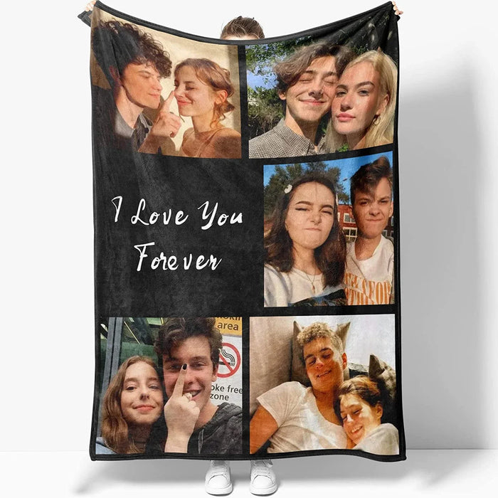 Manta de franela personalizada con foto y texto: manta polar personalizada para el sofá, regalo perfecto para familiares y amigos