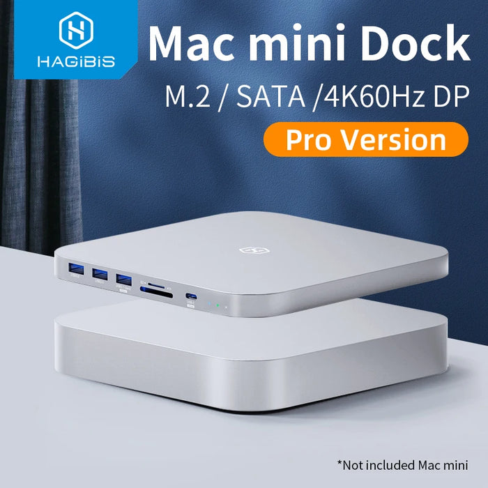 Hagibis USB-C Hub for Mac mini M1/M2 with 2.5 SATA NVME M.2 SSD HDD Case and USB-C Gen 2 DP SD/TF Docking Station