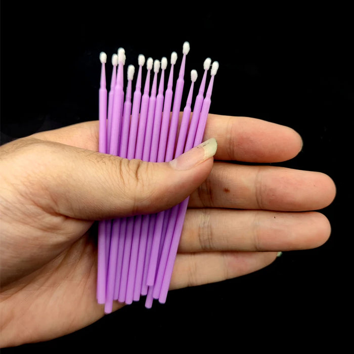 100pcs Purple Micro Brushes for Car Wash - 1.5mm Detail Brushes for Precision and Paint Application