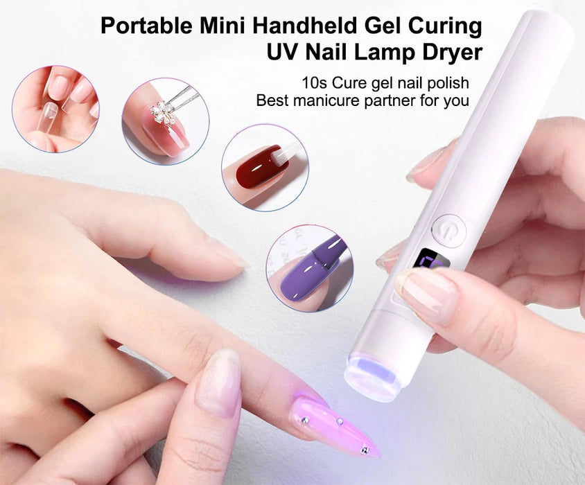 Mini secador de uñas UV - Lámpara LED UV profesional portátil para manicura