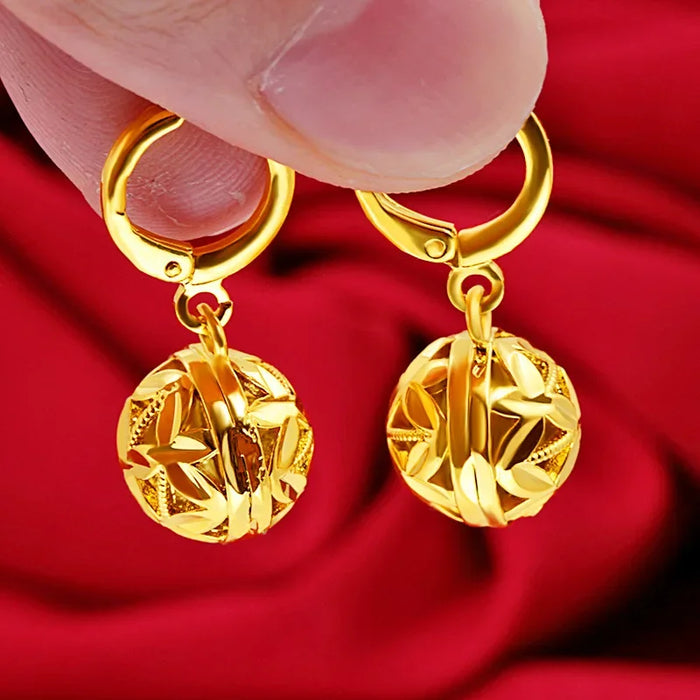 Boucles d'oreilles pendantes en or jaune 14 carats pour femme – Bijoux bohèmes élégants