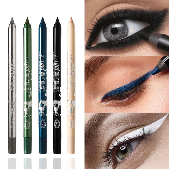 Langlebiger wasserfester Eyeliner – Buntes Pigment in Blau, Schwarz und Weiß – Gel-Eyeliner für Make-up und Schönheit