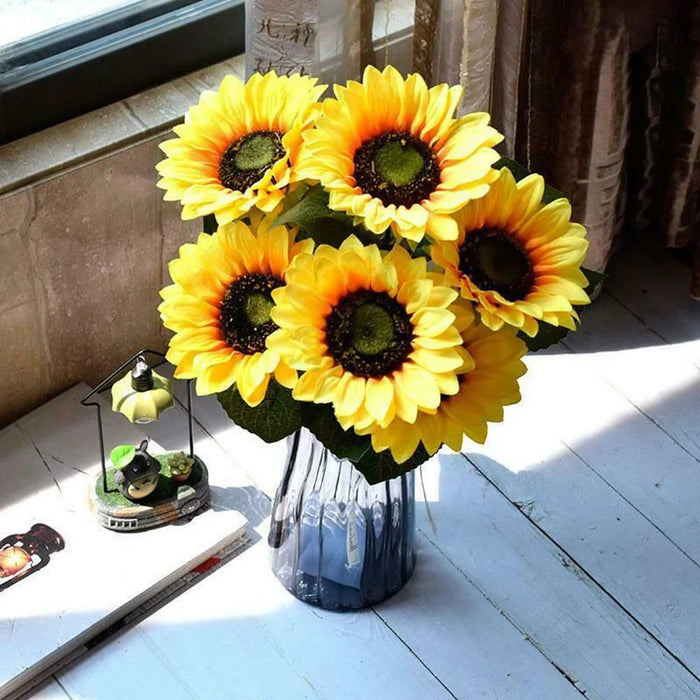 Lifelike Artificial Sunflowers for Home and Event Decoration