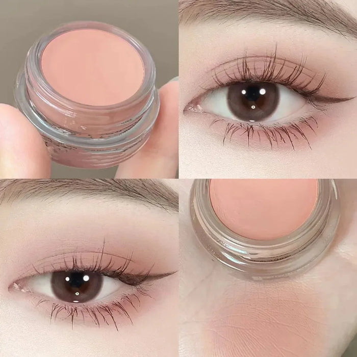 Matte Nude-Lidschatten-Creme, wasserfest, seidig glatt, Lidschatten-Grundierung, Pigment, rosa, braunes Augen-Make-up, langanhaltendes Monochrom-Pfirsich