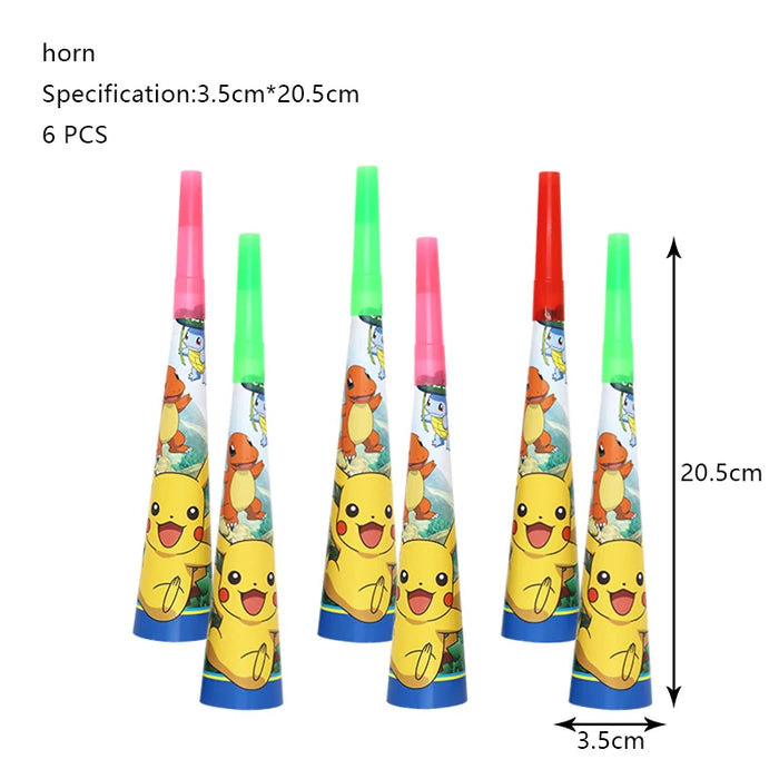 Essentiels de fête d'anniversaire sur le thème de Pikachu – Kit de ballons Lightning Pikachu, vaisselle, bannières et toile de fond pour fête d'enfants