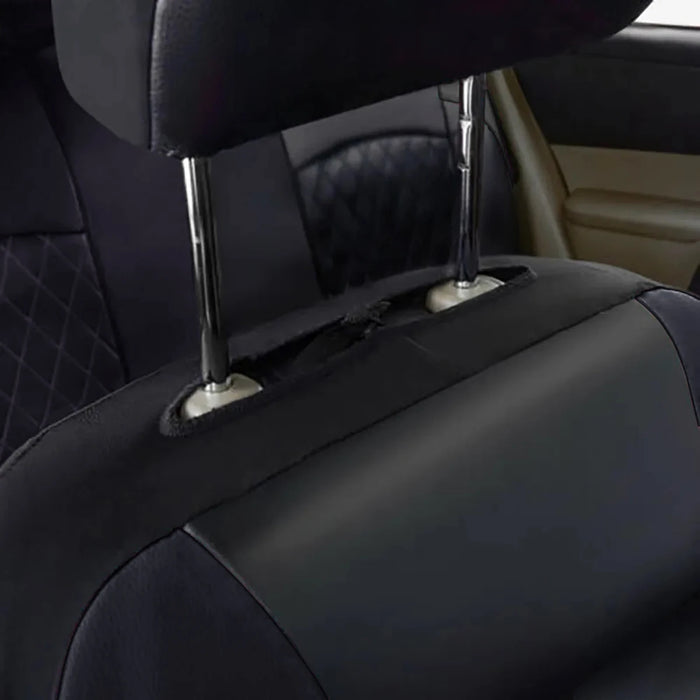 Funda de asiento de coche de piel sintética impermeable de cobertura total para todas las estaciones, ajuste universal para sedán, SUV y camioneta