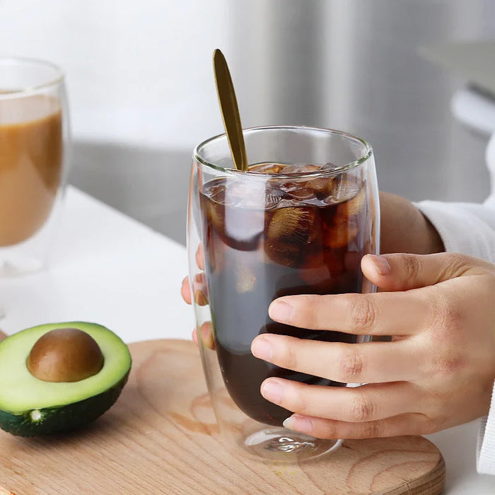 Tasse en verre à Double paroi avec isolation thermique, artisanat Transparent pour tasses à thé, Mini whisky et expresso