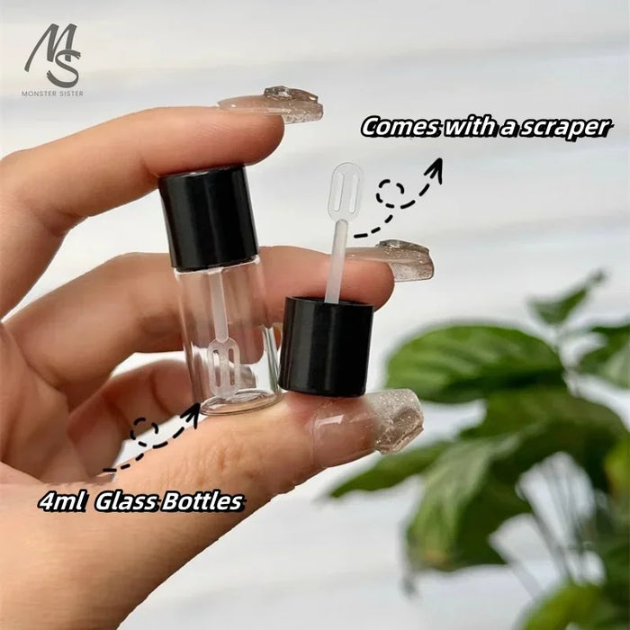 2-10 botellas de base líquida de 4/5 ml en vidrio grueso, botellas de viaje duraderas y portátiles para productos cosméticos