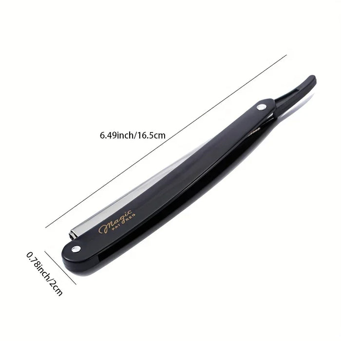 Manual Razor for Men - Stainless Steel Shaving Knife with 10 Blades