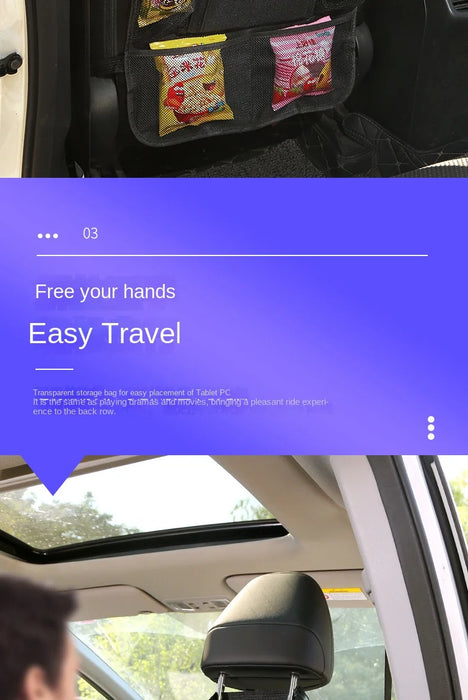 Rücksitz-Organizer mit Touchscreen-Tablet-Halterung – Stauraum im Auto und Sitzbezug für rückwärts gerichtete Sitze