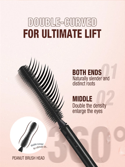 O.TWO.O Wasserdichte Mascara 4D Seidenfaser Curling Volumen Wimpern Dicke Verlängerung Pflegende Wimpernverlängerung Hochwertiges Make-up