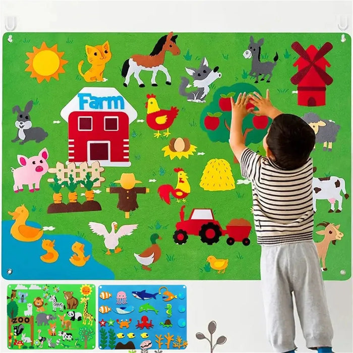 Tableau de sensations Montessori, ensemble d'histoires, ferme de mer, famille d'animaux, éducation préscolaire interactive, apprentissage précoce, jouets pour tout-petits