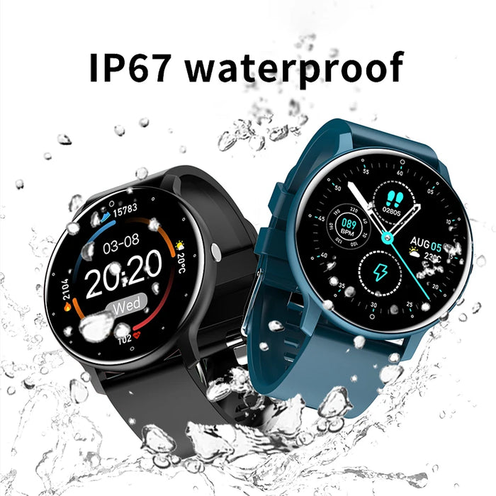 Montre intelligente de fitness polyvalente ZL02D pour hommes et femmes – Tracker de santé étanche avec moniteur de fréquence cardiaque et connectivité Bluetooth pour iOS et Android