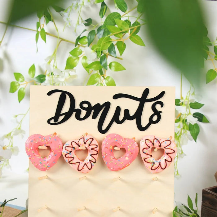 Decoración de Bodas de Madera - Expositor de Donuts para mesa de postres, perfecto para bodas, fiestas infantiles y baby showers